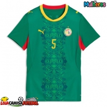 Camisa de Futebol Senegal Idrissa Gueye #5 Equipamento Secundário Mulheres Mundo 2026 Manga Curta